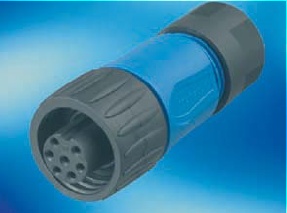 Connecteurs circulaires DIN 3+PE FEM STRT BLK SCREW SILVER CONTACT 