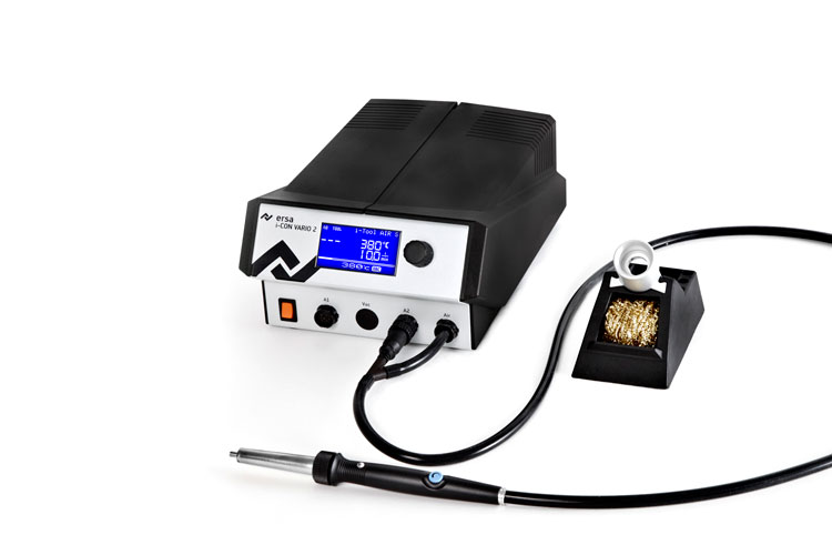 STATION DESSOUDAGE/SOUD. 2 CANAUX AVEC FER AIR CHAUD