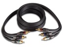   CABLE VIDEO RCA HAUTE QUALITE 1.5m, 2 x 3 CONTACTS RCA DORES, REPERAGE JBR, METALLIQUE, NOIR