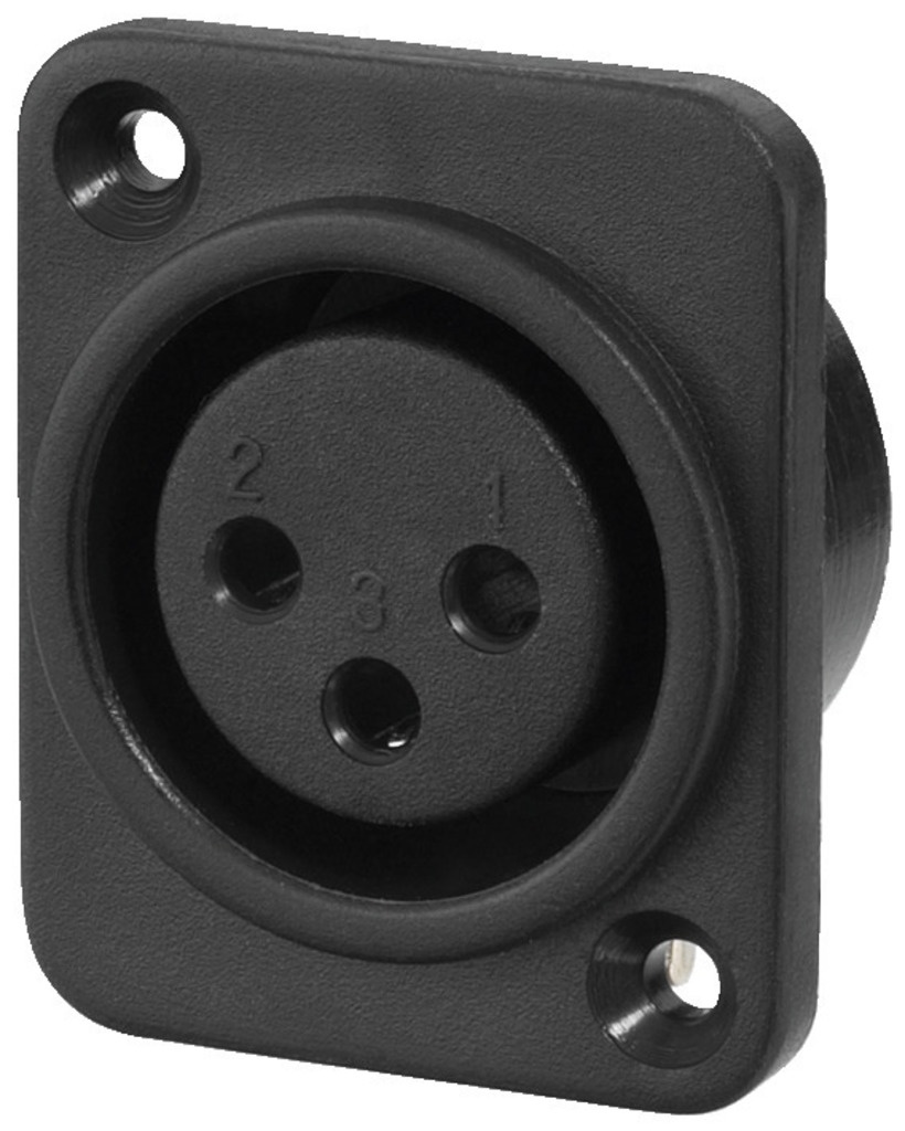  XLR F 3P CHASSIS CI PLAST. NOIR