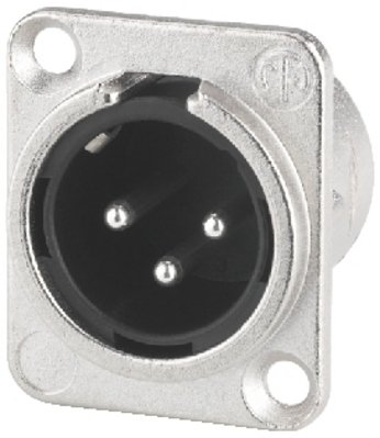  NEUTRIK - EMBASE XLR, 3 POINTS MALE, ARGENTE, NICKEL, TYPE D