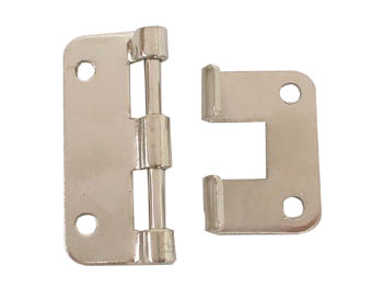  CHARNIERE DEGONDABLE, BLANC METALLIQUE, 58 x 46mm