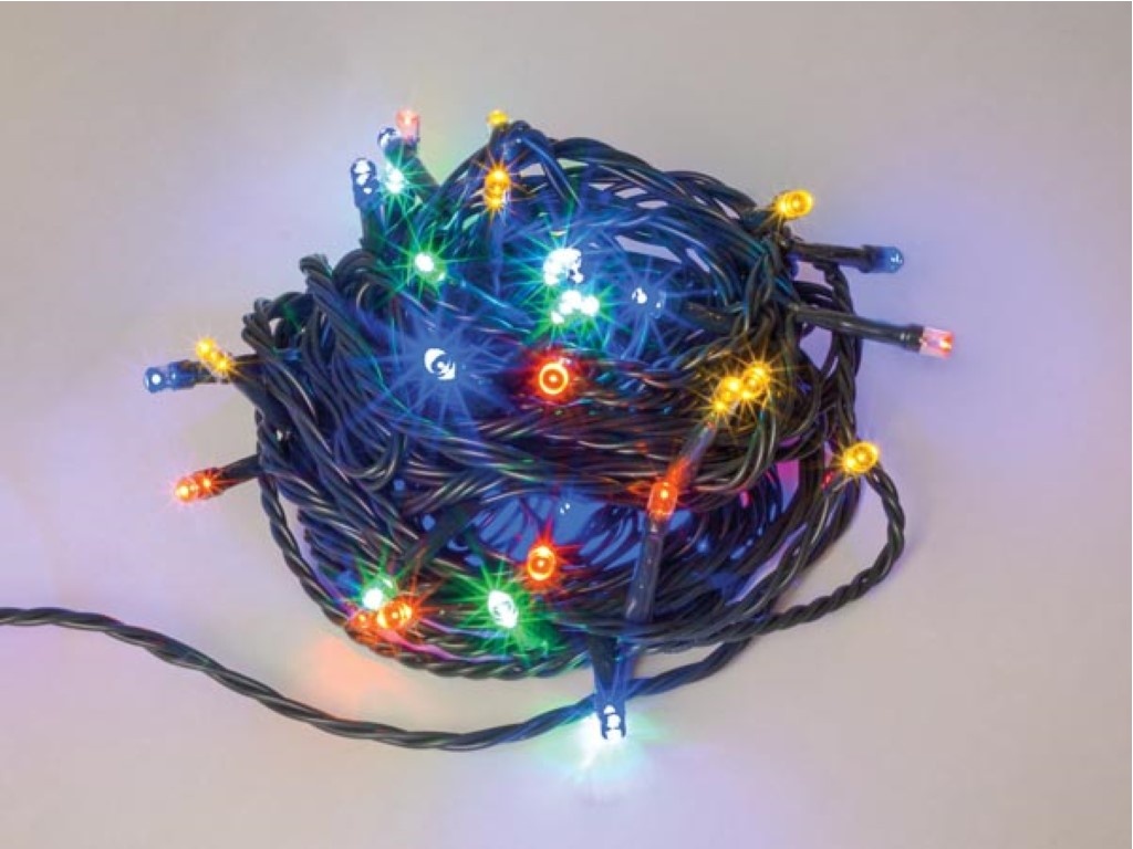 Straightlight LED - 34 m - 1500 multicolor lamps - green wire - 24 V