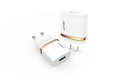 Chargeur USB 5V/1A 100-240V AC triple prot. cable micro usb 