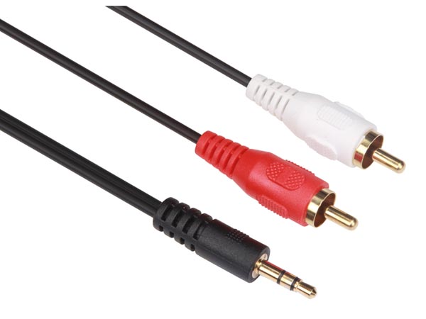  FICHE STÉRÉO 3.5MM VERS 2 x FICHE AUDO RCA / DE BASE / 5.0m