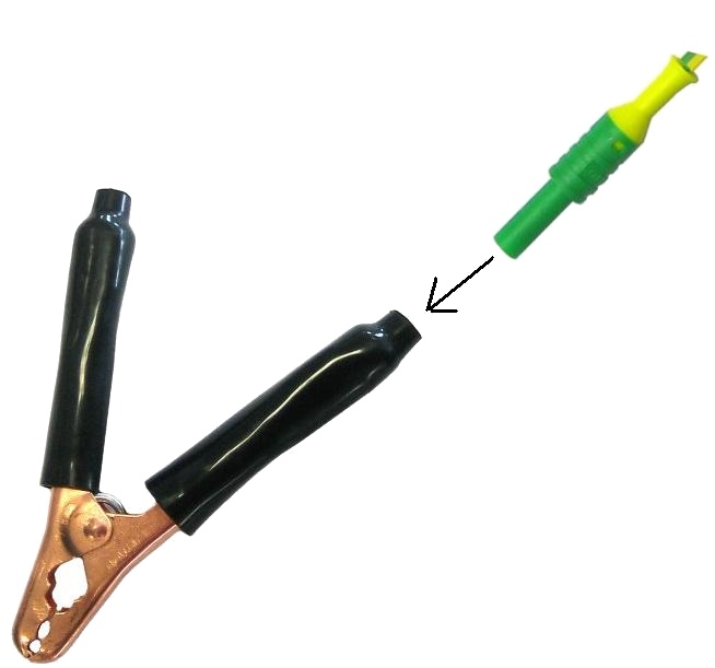 **VOIR1290-4990** grosses pinces crocodiles - connecteur femelle 4 mm