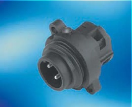 embase circulaires DIN 3+PE MALE RECEPT BLK SCREW SILVER CONTACT 