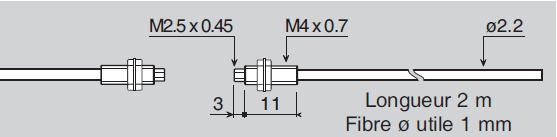 OsiSense XU - fibre optique plastique pour dét. XUY - barrage - 2 m - Sn 200mm