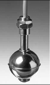 Détecteur de niveau magnétique sphérique Ø 53 AISI 316 en acier inoxydable - Câble en silicone Longueur 0,5m- sortie NO ou NF (F