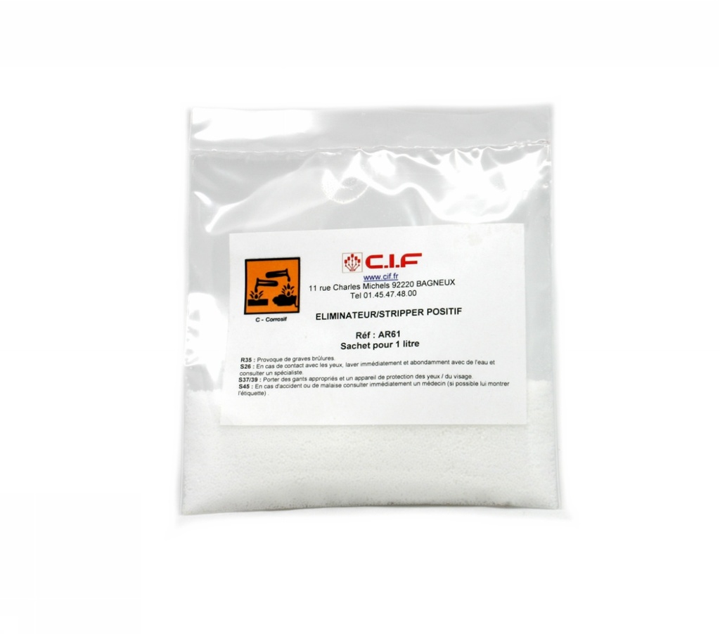 Eliminateur/stripper de résine positive, sachet 1 L
