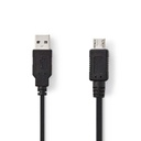 Câble USB | USB 2.0 | USB-A Mâle | USB Micro-A | 480 Mbps | Plaqué nickel | 2.00 m | Rond | PVC | Noir | Sac en Plastique