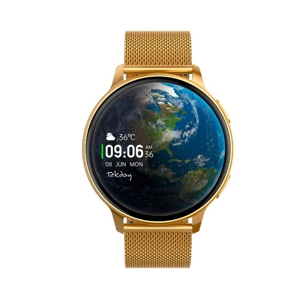 Montre TEKDAY connectée classic milanais bracelet doré cadran noir