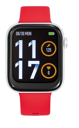 Montre TEKDAY connectée nouveau cable embout lisse bracelet rouge moyen cadran noir