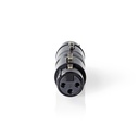 Adaptateur XLR | XLR 3-Pin Femelle | XLR 3-Pin Femelle | Plaqué nickel | Droit | Métal | Noir | 1 pièces | Sac en Plastique