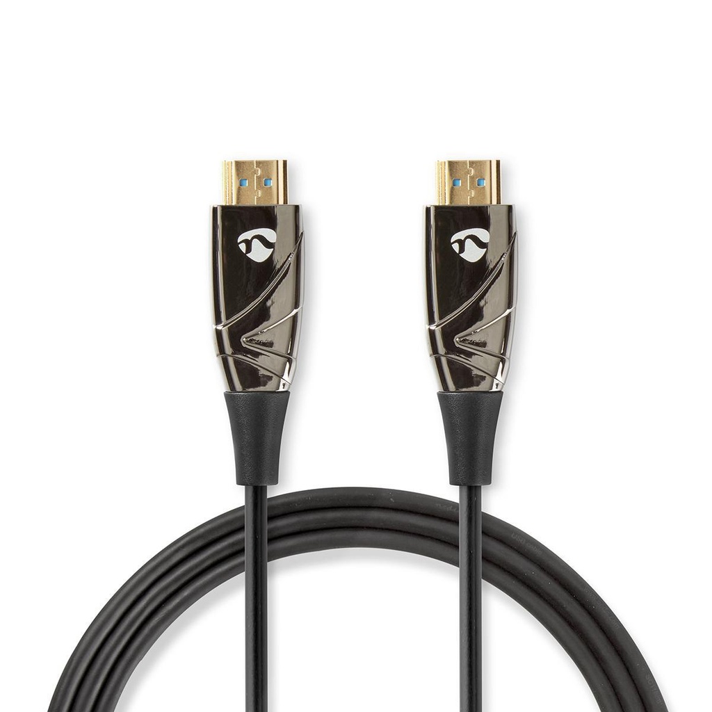 Câbe HDMI optique actif à haute vitesse avec Ethernet | HDMI Connecteur | HDMI Connecteur | 4K@60Hz | 18 Gbps | 30.0 m | Rond | PVC | Noir | Boîte
