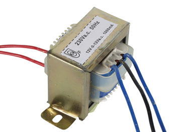 TRANFORMATEUR CHASSIS OUVERT 24 VA 2 x 12 V~ 1000 mA max.