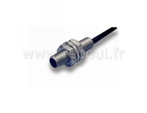 Capteur inductif Ø 8 x 55 5 mm M8x1 flush 2 mm PNP à fermeture (NO) 1500 Hz Acier inoxydable Face sensible PBT Câble 2