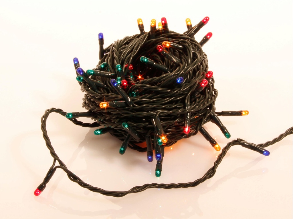 Novalight LED - 12 m - 80 multicolor lamps - green wire - 24 V