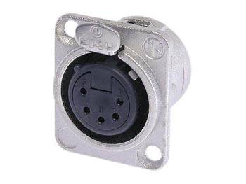 NEUTRIK - EMBASE XLR, 5 POINTS FEMELLE, ARGENTE, NICKEL