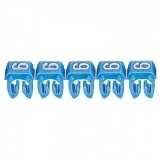 Repère CAB 3 pour filerie 0,5mm² à 1,5mm² et blocs de jonction Viking 3 avec chiffre 6 sur fond bleu