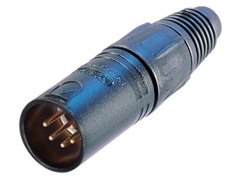 CONNECTEUR XLR, 5 POINTS MÂLE, DORÉ, BOÎTIER NOIR
