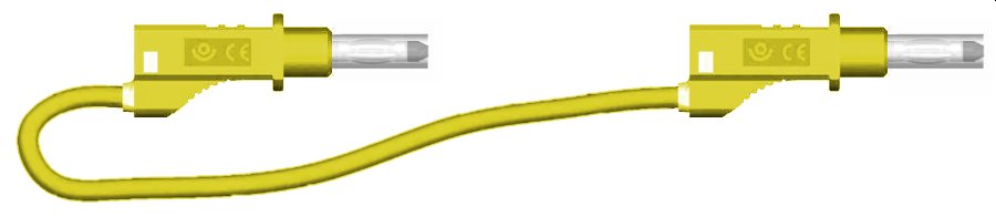 cordon sécu. d4 rep.AR PVC 0.75mm² Lg 100cm jaune