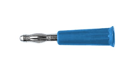 fiche mâle diam.4 à vis V. industrie bleue
