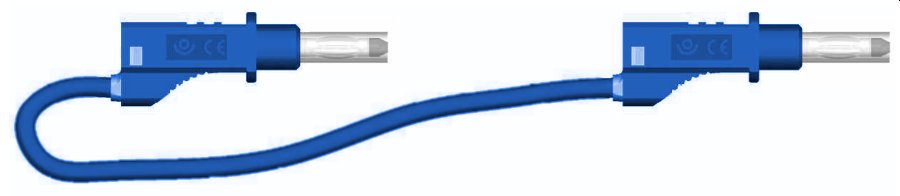 cordon sécu. d4 rep.AR PVC 0.75mm² Lg 50cm bleu