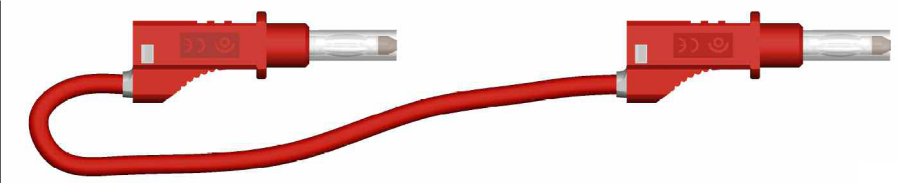 cordon sécu. d4 rep.AR PVC 0.75mm² Lg 50cm rouge