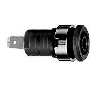 douille sécu rac.faston 6.35 V.industrie noire