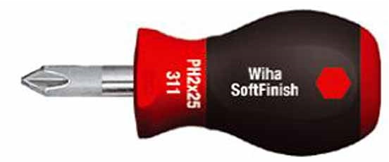 Wiha Tournevis SoftFinish® Phillips avec lame ronde courte  (26968) PH1 x 25 mm