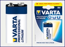 9V x1 Pile lithium 1200mAh