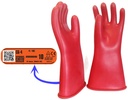 Gants isolants en Latex, classe 4 (36 000 VAC - 54 000 VDC) T 10, bord roulé. Norme EN 60903: 2003 (IEC 60903: 2014). Finition Wellfit pr une meilleure dextérité. QR code pr lecture rapport de test. Accessoire: Sur-gants  CG-991-10.