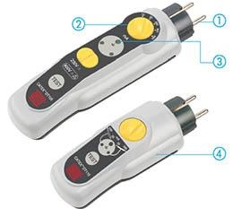 Appareil 2 en 1. Dédié aux contrôles NF C15-100. Permet de contrôler les disjoncteurs différentiels 30 à 500 mA et de contrôler la position de la phase et du neutre directement sur l'écran.