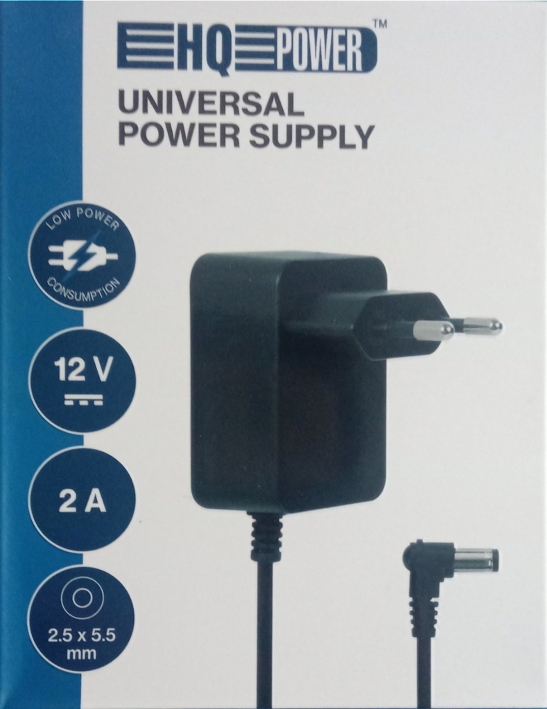 ALIMENTATION UNIVERSELLE - 12 VCC - 2 A - 24 W - CONNECTEUR (2.5 x 5.5 mm)