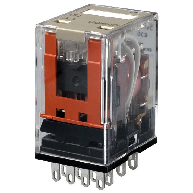Relais miniature, indicateur DEL, bouton de test, 110/120 Vc.a., 4 inverseurs, 5