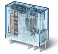 Relais circuit imprimé 2RT 8A 48V DC, matériau des contacts AgNi, Pas 5mm embrochable sur support série 95