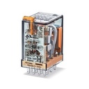 Relais industriel, 4RT 7A 12V DC, matériau des contacts AgNi, avec bouton test + LED + diode et indicateur mécanique, embrochable sur support série 94