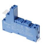 Support 10A 250V, température ambiante -40° à 70°C, pour séries 4051, 4052 et 4061, de couleur bleue, raccordement bobine et contacts séparés, étrier plastique, bornes à cage, montage sur panneau ou rail 35mm, pinning 5mm