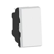 Poussoir ou poussoir inverseur Mosaic Easy-Led 6A - 250V~ fonction standard ou fonction lumineux avec ajout de voyant brochable - blanc RAL9003 finition brillante - 1 module - à équiper d'un support et d'une plaque Mosaic