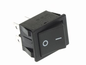 INTERRUPTEUR DE PUISSANCE A BASCULE 10A-250V DPST ON-OFF - CAPUCHON NOIR 'I/O'