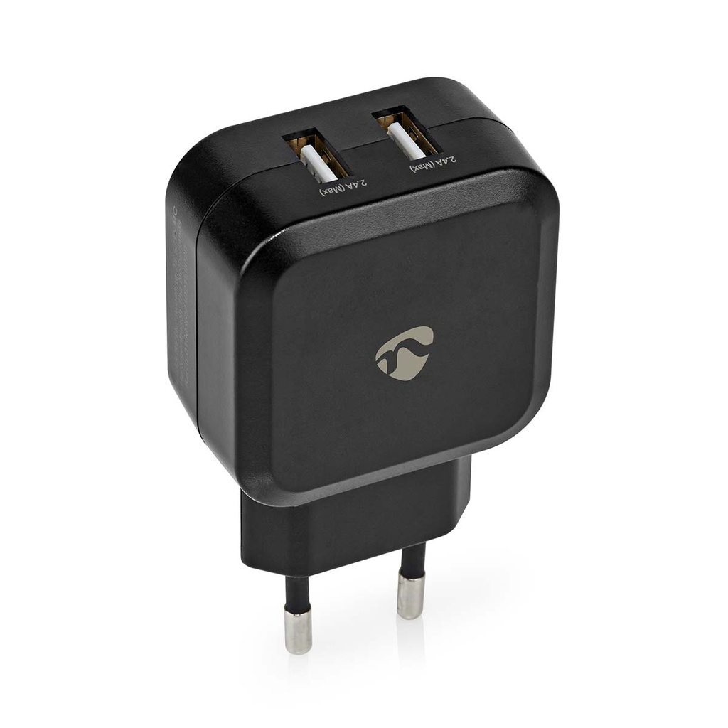 Chargeur mural | 24 W | Fonction de charge rapide | 2x 2.4 A A | Nombre de sorties: 2 | 2x USB-A | Aucun Câble inclus | Single V