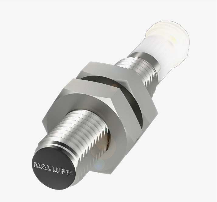 Capteur inductif Ø 8 x 45 mm M8x1 flush 2 mm PNP à fermeture (NO) 600 Hz Zinc moulé sous pression nickelé PC Face