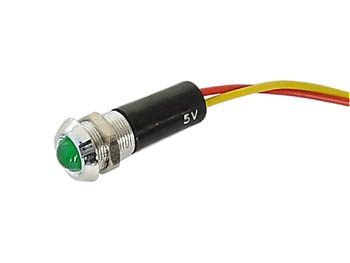 VOYANT LED VERT 24V - BOITIER CHROME