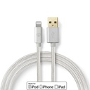 Lightning Câble USB 2.0 Apple Lightning à 8 broches USB-A Mâle 480 Mbps Plaqué or 1.00 m Rond Nylon/Tressé Aluminium Sachet avec Fenêtre