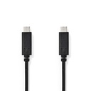 Câble USB USB 3.2 Gen 1 USB-C Mâle USB-C Mâle 60 W 4K@60Hz 5 Gbps Plaqué nickel 2.00 m Rond PVC Noir Boîte