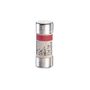 Cartouche cylindrique domestique 10,3x25,8mm sans voyant calibre 16A 230V~ pouvoir de coupure 6000A section protégée 2,5mm² Cu avec repérage couleur rouge