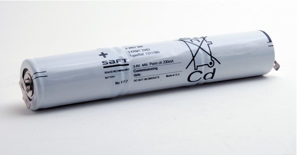 BATTERIE  3.6V 4.5AH T3 = BATON  Faston 6,35(+)4,8(-)