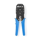 Pince à Sertir | CAT5 / CAT5e / CAT6 / CAT6a / RJ10 / RJ11 / RJ45 | Coupe / Décapage / Pince | ABS / Acier | Bleu