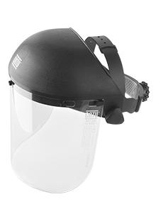 Ecran facial arc flash classe 1 avec serre-tête. Se porte directement sur la tête grâce au serre-tête réglable par molette. Prot